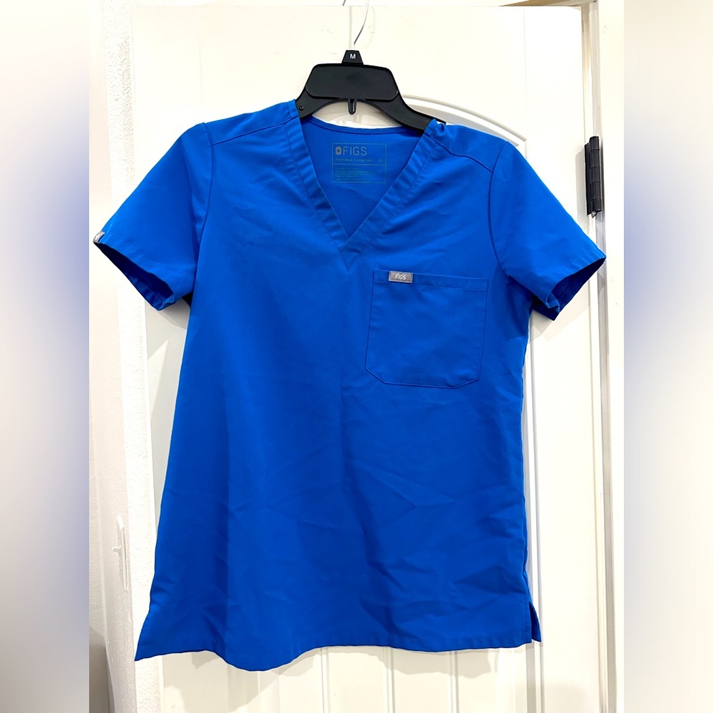 Figs Xsmall scrub top royal blue